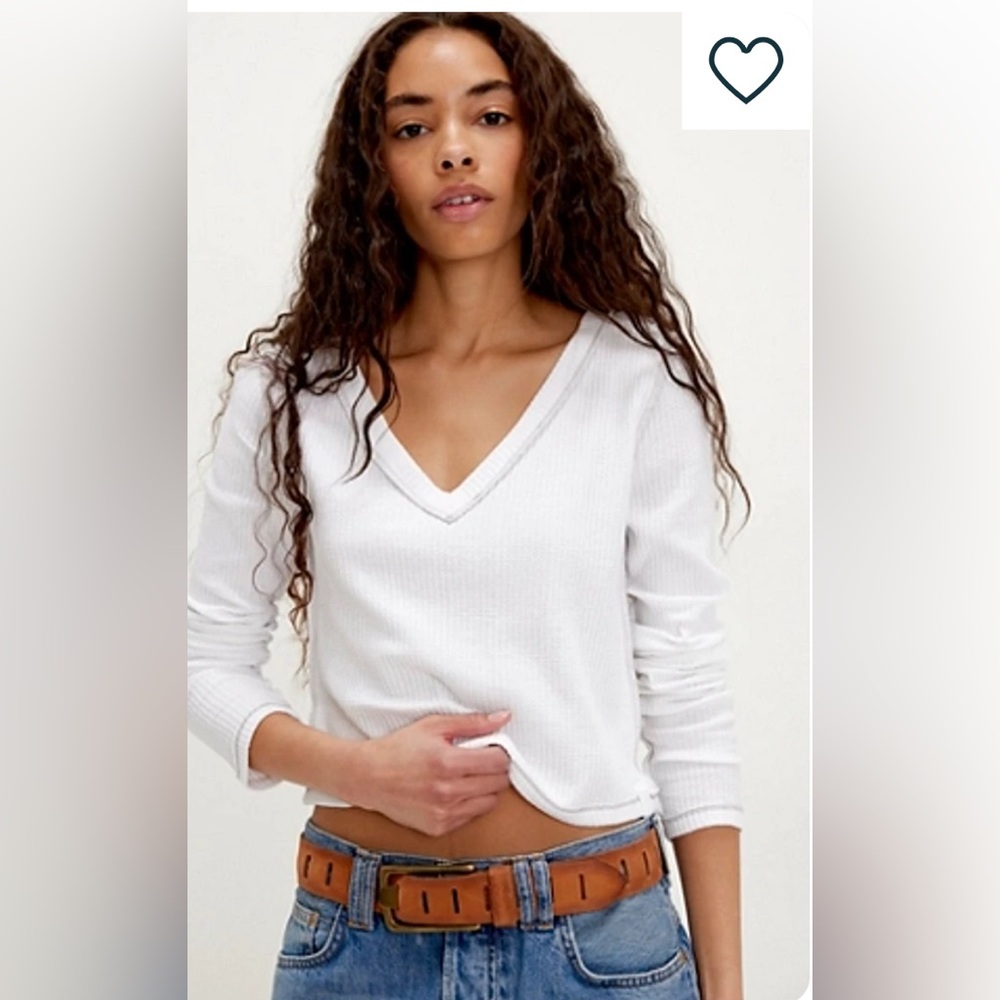 NWT Free People Manchester Long Sleeve Clean Ivory